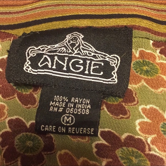 Angie Tunic Shirt Dress Short Sleeve Boho Medium - Picture 6 of 7